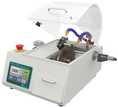 Metallographic medium speed precision wafering saw