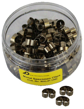 Metallographic castable metal mounting clips
