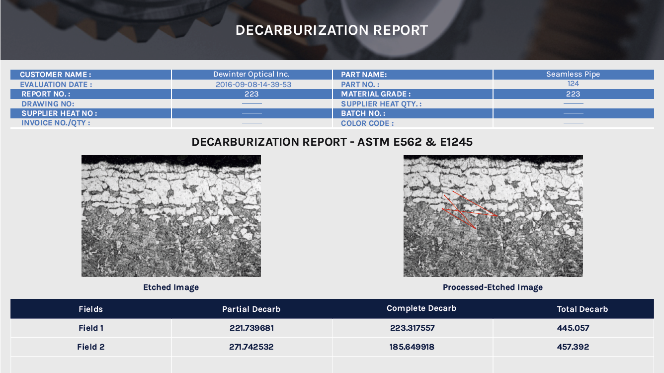 Materials Plus Decarburization Report
