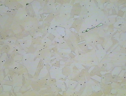 Metallographic micrograph of a copper zinc alloy