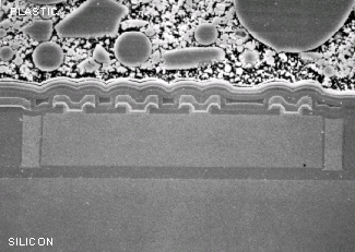 Electronic die cross section microstructure