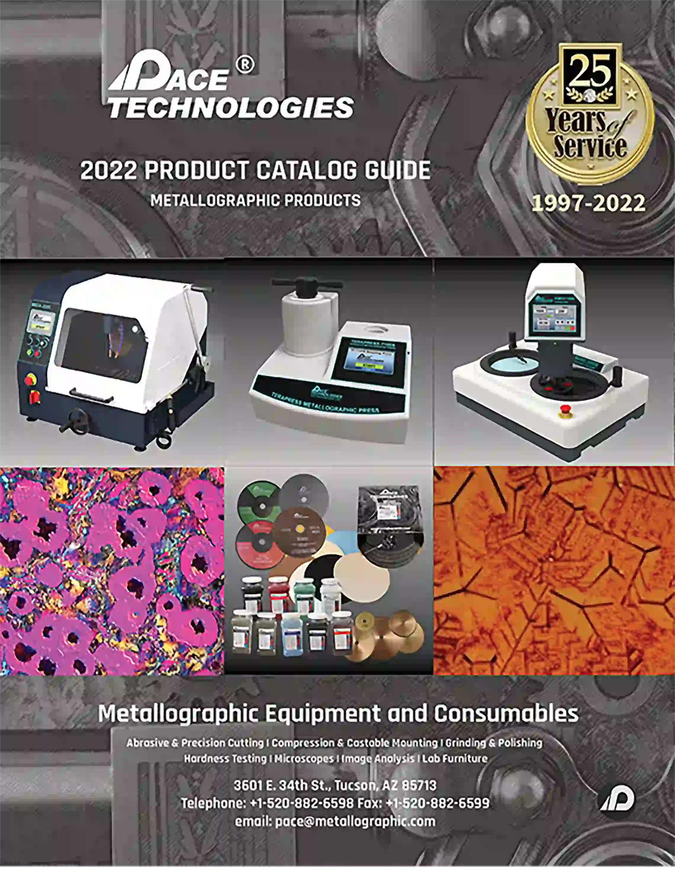 2022 PACE Technologies Metallographic Equipment and Consumables Catalog